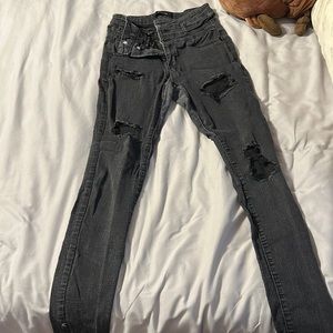 Refuge Black ripped skinny jeans